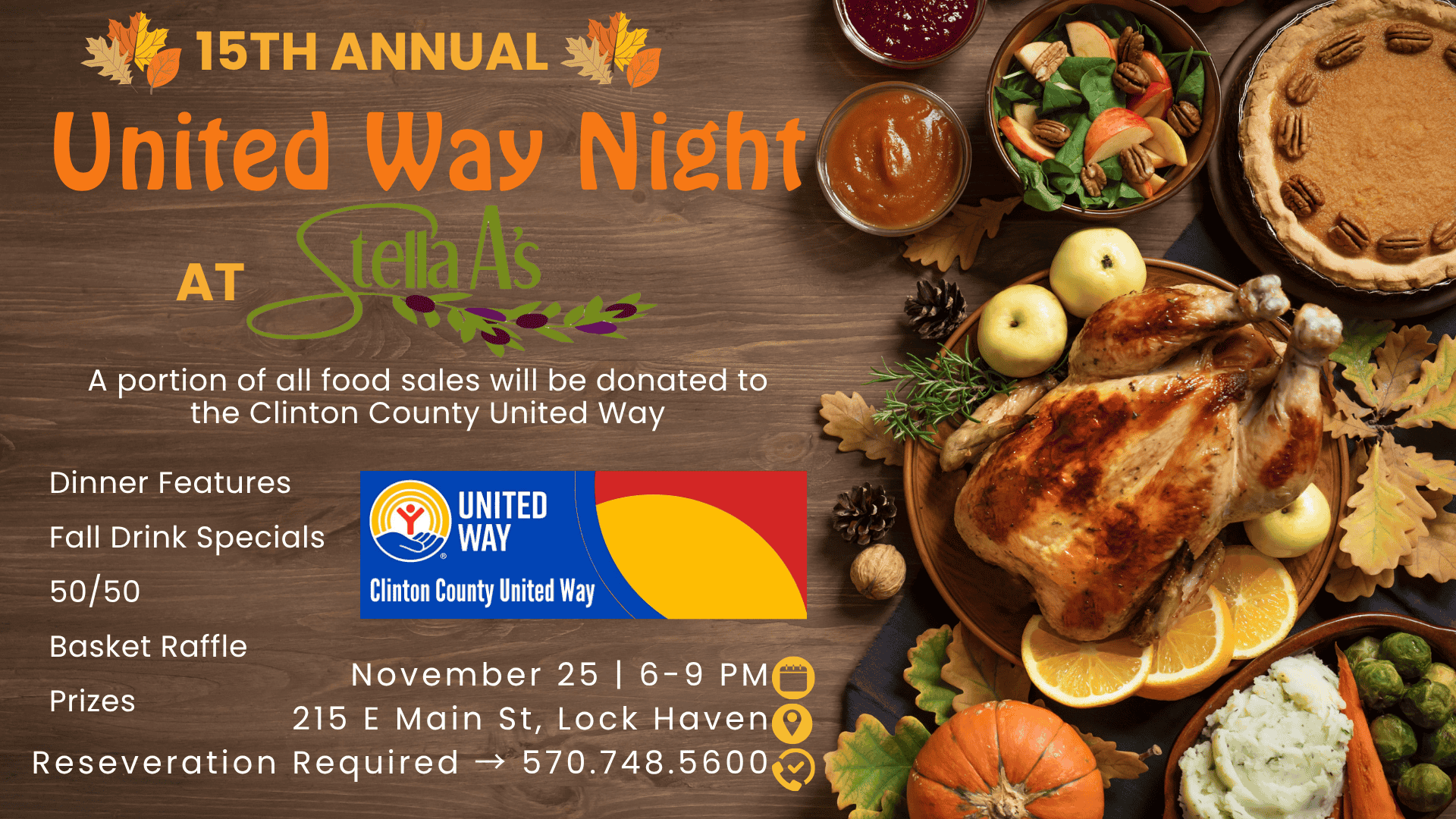 15 Annual United Way Night at Stella A's